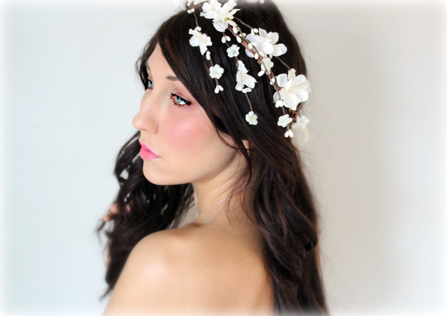 Flower Headband Cascade Crown Wedding Tiara wedding accessories bridal