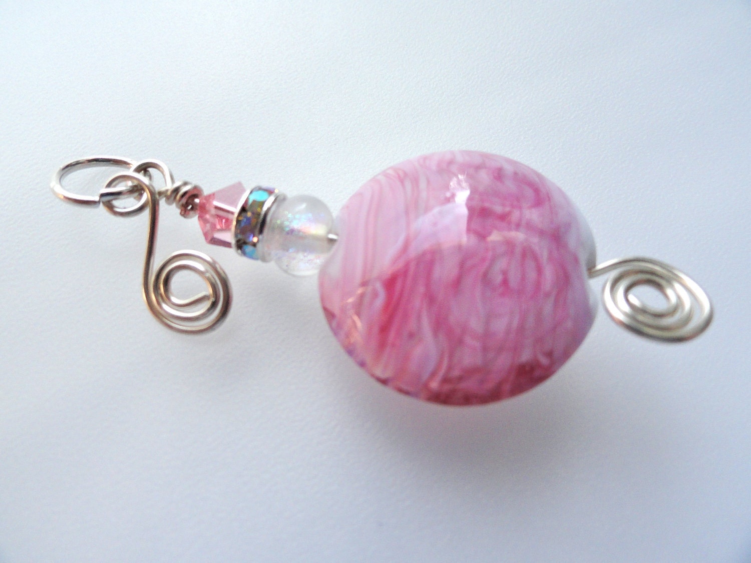 Pink Lady Lampwork Bead Pendant