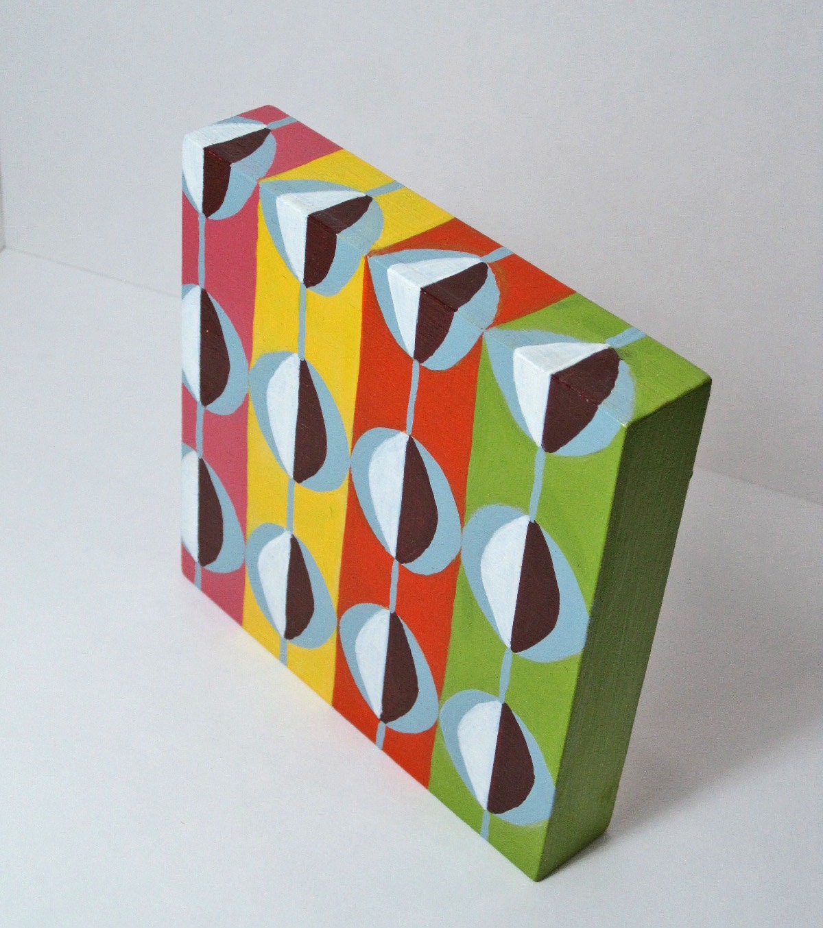 Hand Painted Retro Pattern Original Hand Painted Art Blocks