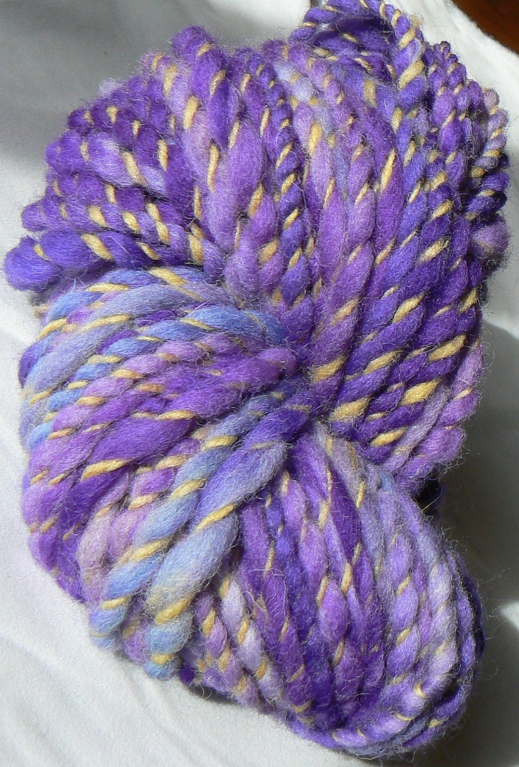 Royal Tara -- Violet and Yellow Irish Handspun Wool Yarn