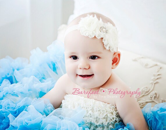 Baby Girl White Headband..Pearls..Rhinestones..White Christening Headband..Pearls..White Baprism Headband..Baby Girl White Flower Headband