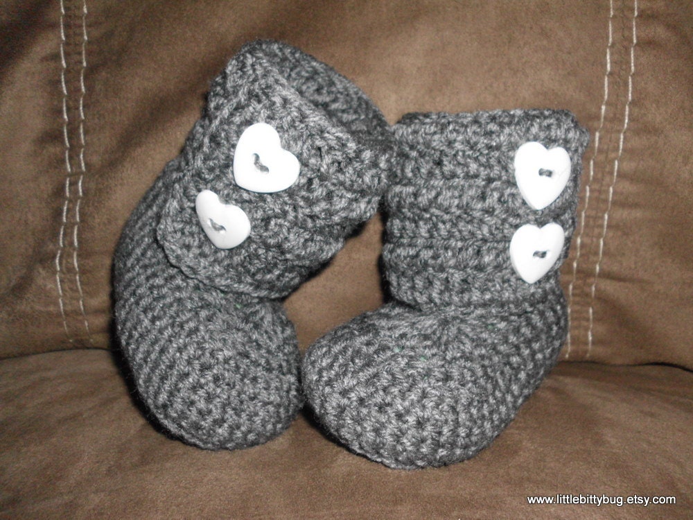 Crocheted baby boots