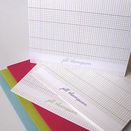Grid Statioinery Set-Stationery, set, card, cards, note, notes, notecard, custom, personalized, name, mod, modern, grid, pattern, gift