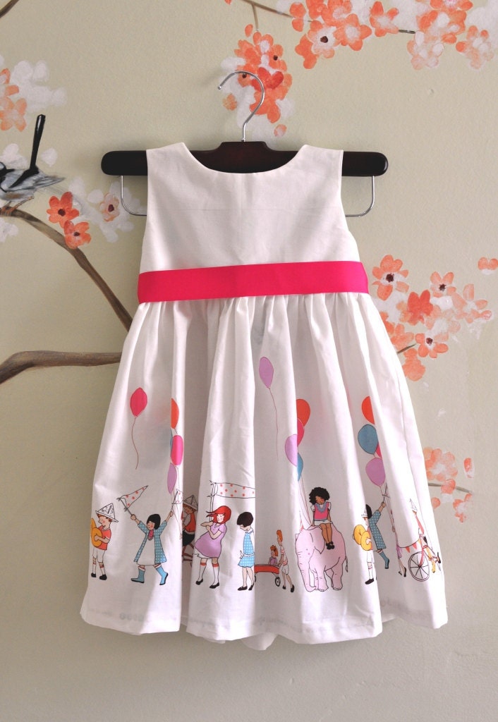 Caroline Party Dress in Parade Fabric