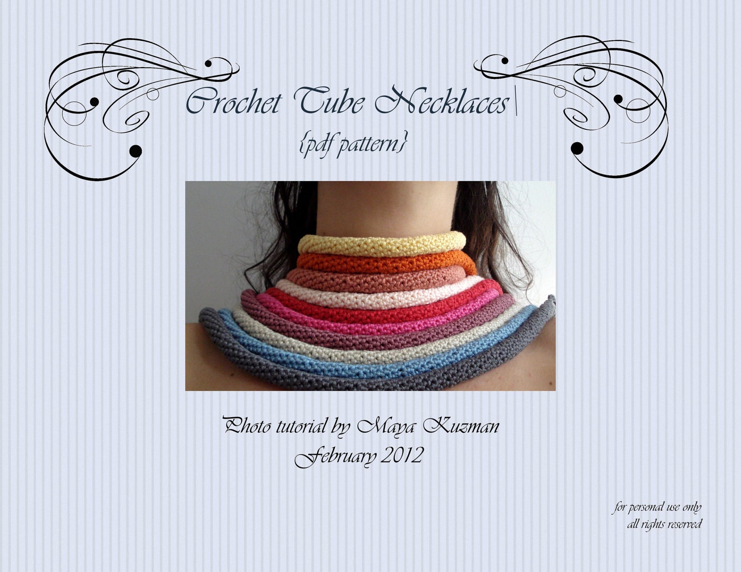 PDF Crochet Pattern - Crochet Tube Necklaces  - a photo tutorial