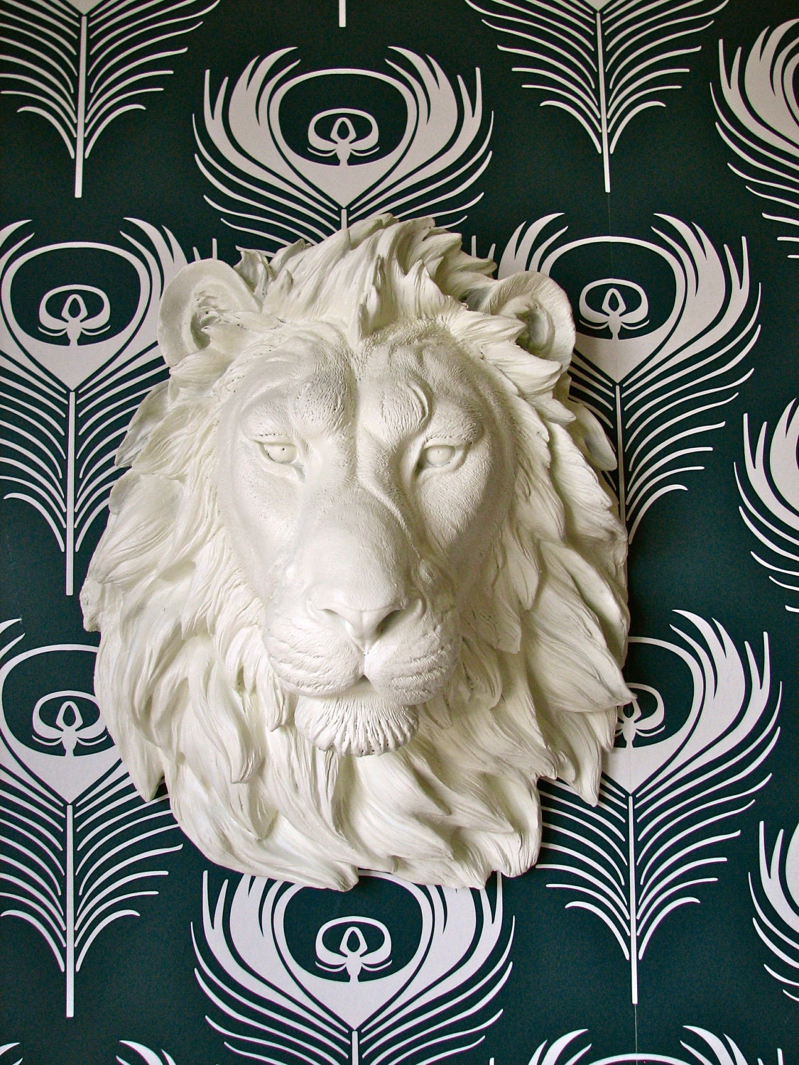 Faux Taxidermy Lion Head Wall Decor, Leonard the Lion