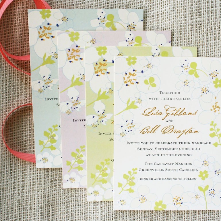Rustic Garden Floral Wedding Invitation Suite or customize the colors