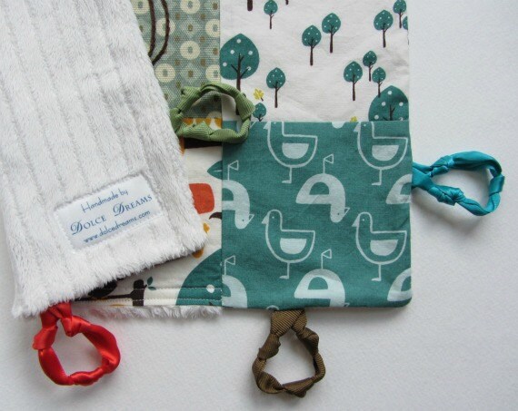 Baby Boy  Lovey with Custom Hand Embroidery and Knotties by Dolce Dreams