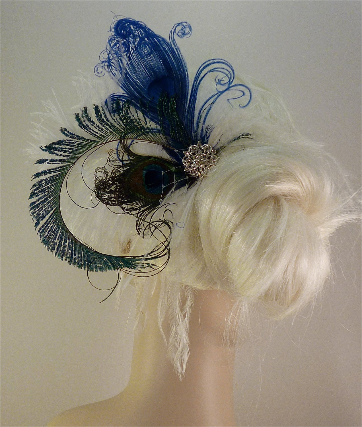 Fancy Peacock Feather Bridal Fascinator Feather Fascinator 