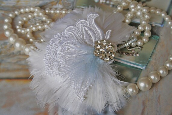 White Feather Fascinator, Bridal Fascinator, Wedding, Bridal, Headpiece, Feather Fascinator, Hair, Accessories