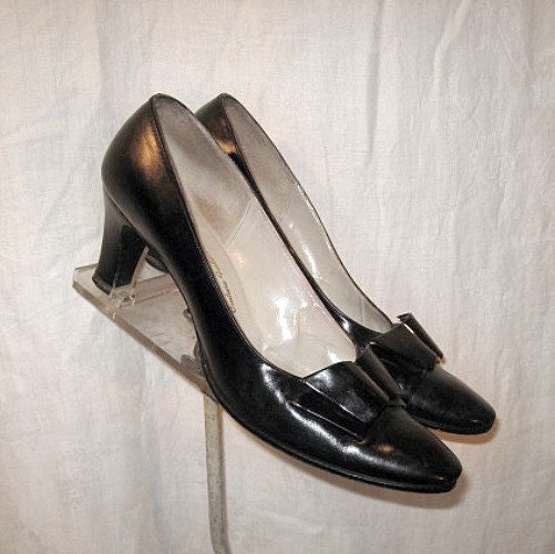 70s vintage pumps bow high heels 80s 50s