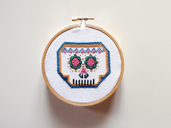Mexican Skull Cross Stitch PATTERN