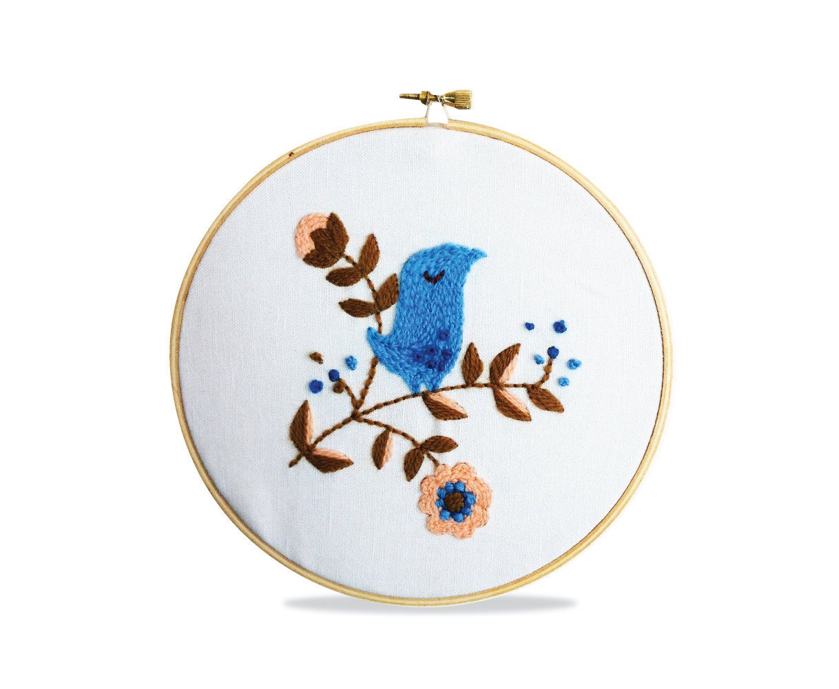 Cheeky Bird Crewel Embroidery Pattern