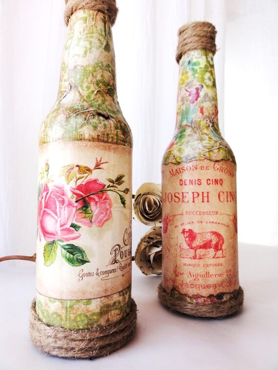 Свадебный Centerpieces, французский ваз бутылки с Vintage этикетки, идеально подходит для свадьбы, дожди и Сторонам