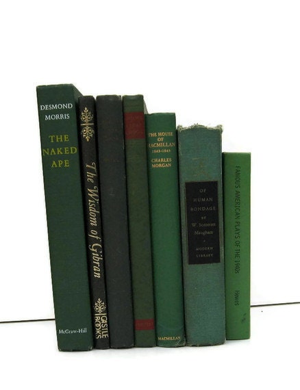 Green Emerald Green Collection Vintage Books by Color Instant Collection of