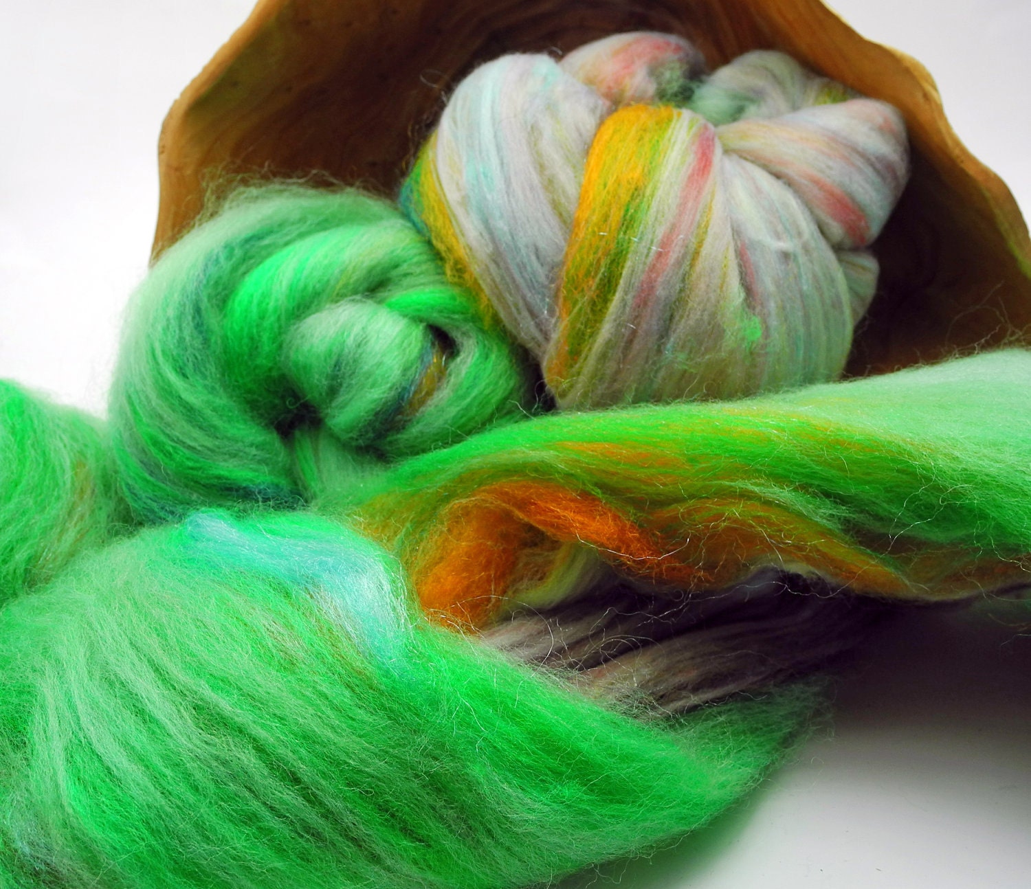 Lightly Textured Batt - Spinning or Felting Hand Dyed Batt  -- 3.9 oz