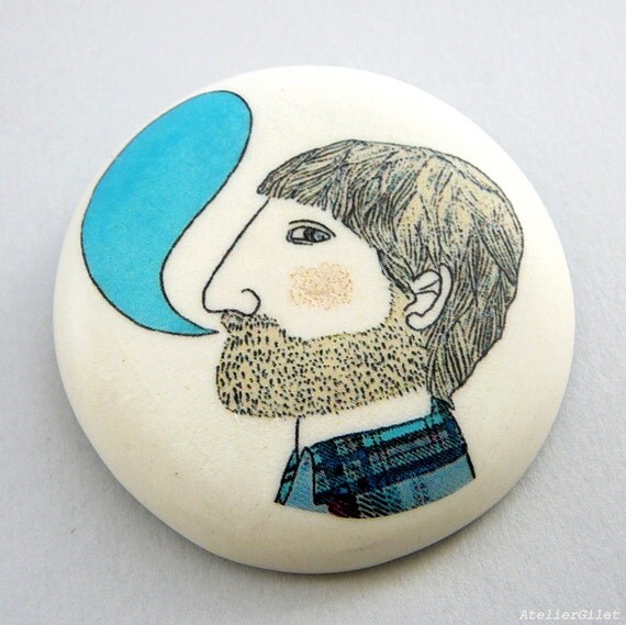 Atelier Gilet Bearded Man Brooch