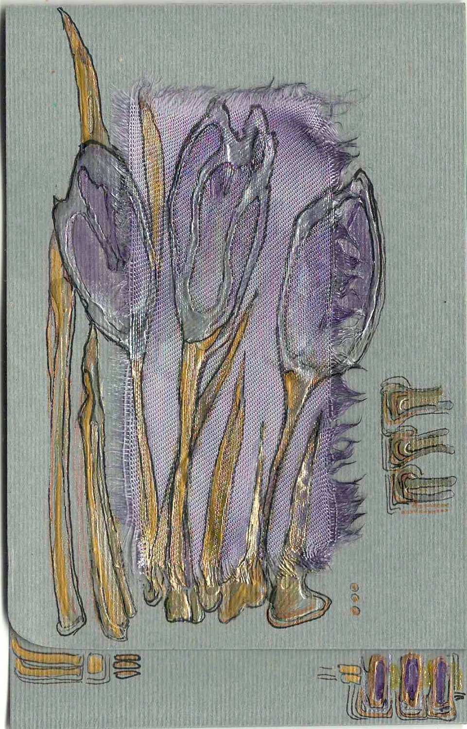 Mauve crocuses - blank greeting card for any occasion