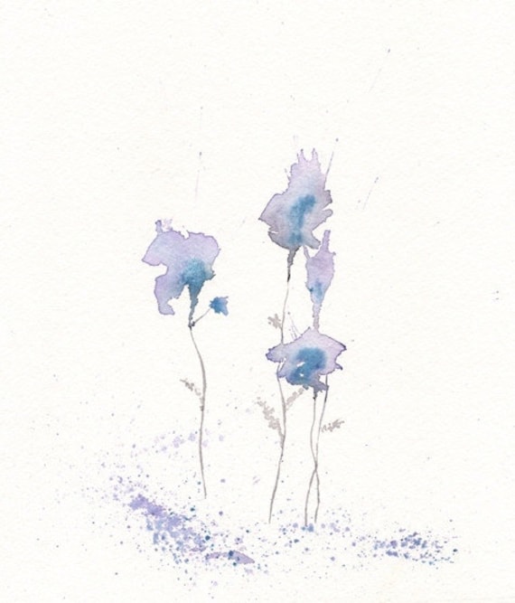 Fragrance lavendar flower watercolor print 8x10