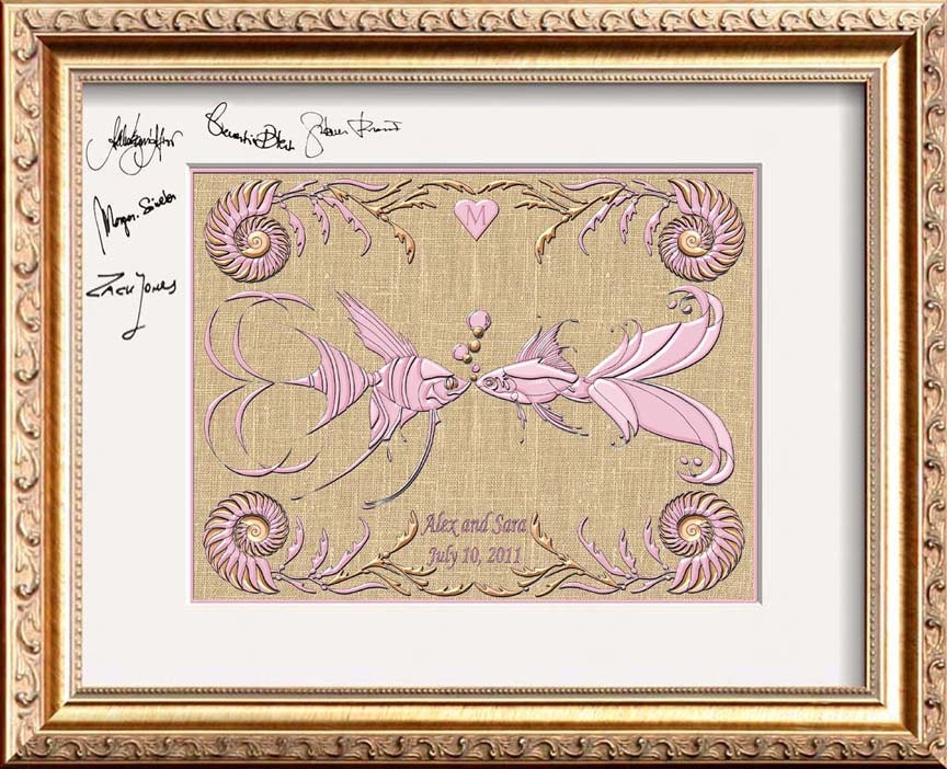 Personalized Wedding Guestbook Sign In Print Love Through a FISH EYE Color