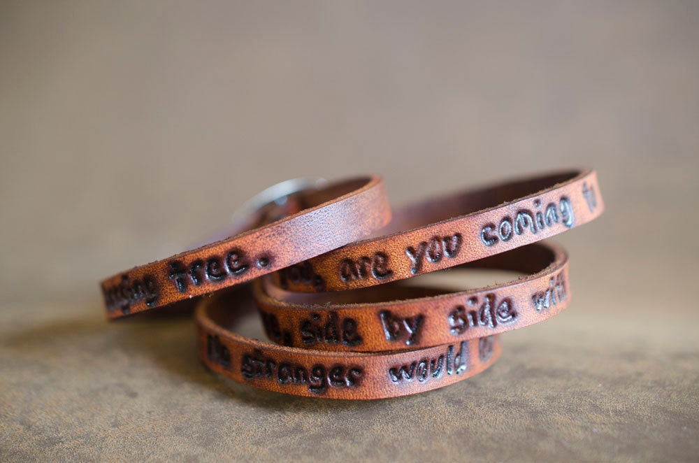Hanging Tree Hunger Games Quote on Ultra Long Leather Wrap Bracelet