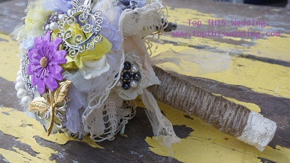 Brooch and Fabric Bouquet - Made to Order Large Bouquet