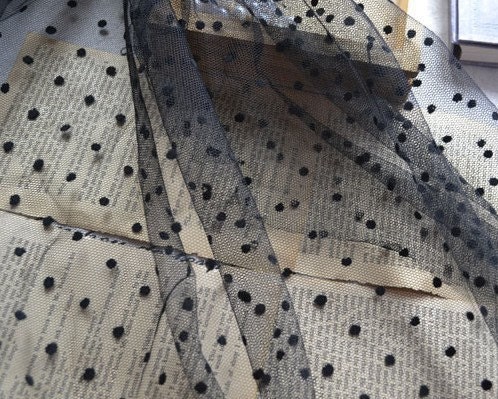 Black Lace Fabric 160cmwide Dot Wedding Dress Lace 1 yard
