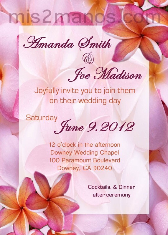 Hawaiian Wedding Invite DIY Custom Printable Wedding Invitations Print at