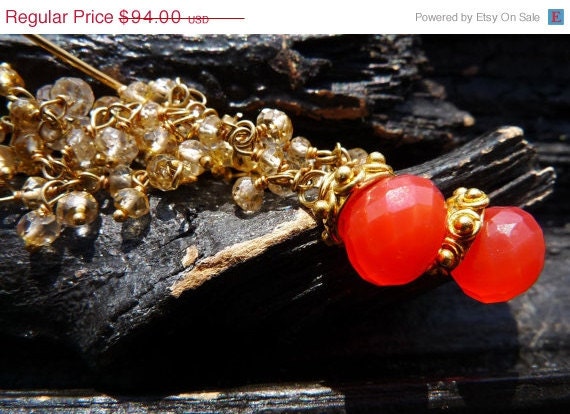 50 OFF SALE citrine chalcedony earrings by Beijo Flor by BeijoFlor from etsy.com