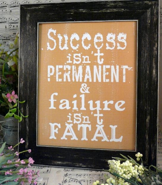 Success and failure sign digital   - yellow gold uprint NEW 2012 art words vintage style primitive paper old pdf 8 x 10 frame saying