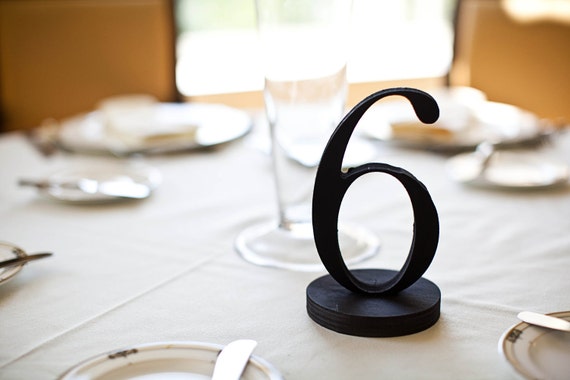 Number Signs for Wedding Tables Wooden Carved Table Numbers on Bases or on