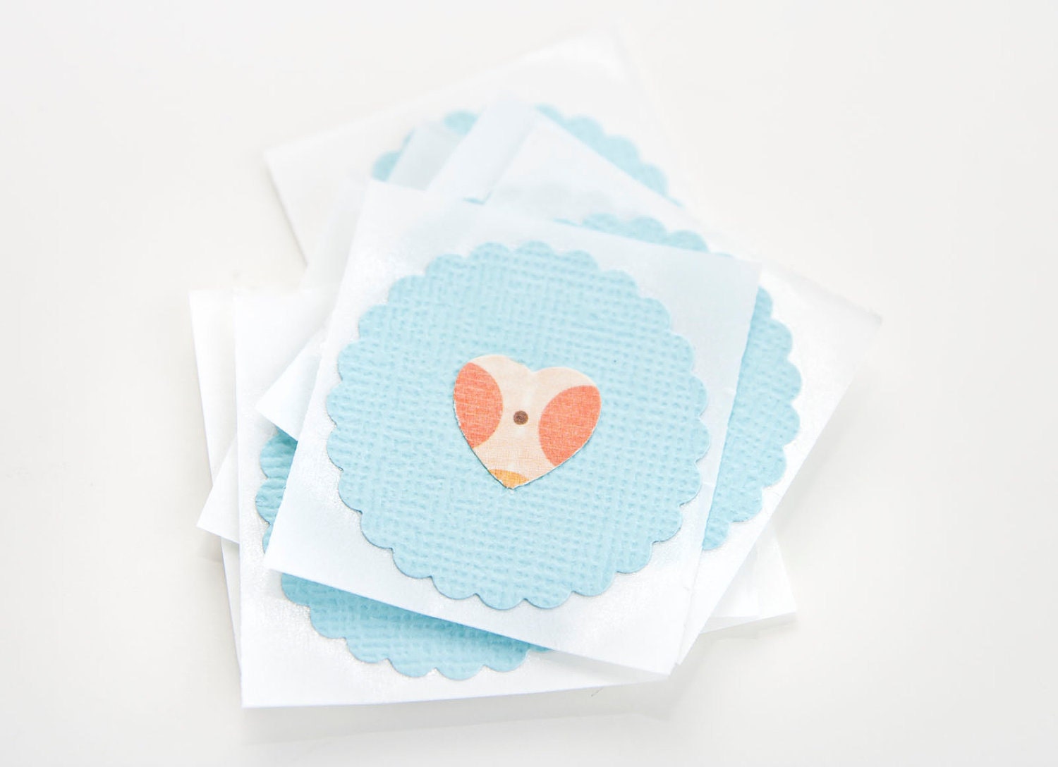 Something Blue Polka Dot Heart Wedding Gift Wrap Stickers Envelope Seals