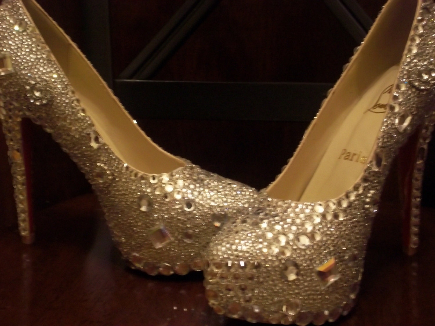 Deposit on Swarovski Crystal Cinderella's Glass Slipper Wedding Shoes 
