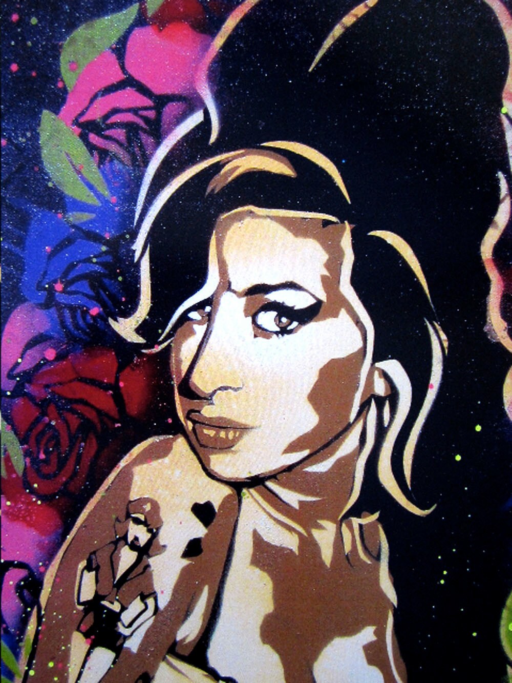 Amy Winehouse Stencil Art Print From taylorlindgrenart