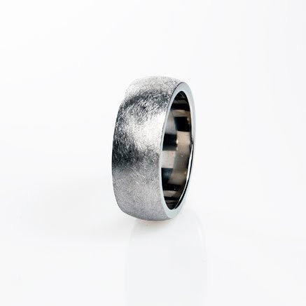 Titanium ring Scratched titanium Titanium Men Mens wedding bands 
