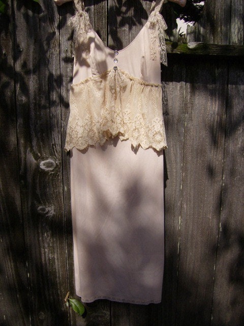 Upcycled Vintage Slip Dress Slipdress Beach Wedding Bridal Bridesmaid 