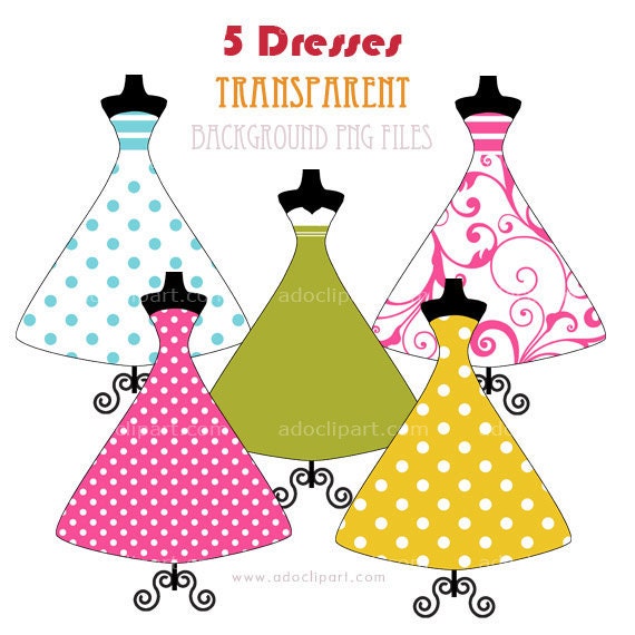 Prom Dress Clipart Digital elements PNG Clip Art Dresses for prom birthday