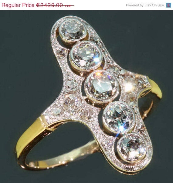 Spring Sale Belle Epoque Diamonds Engagement Ring From adinantiquejewellery