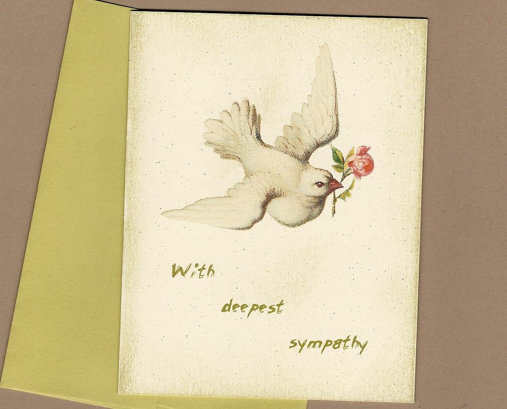 Handmade Sympathy Card, With Deepest Sympathy - Wishing you much peace during this difficult time