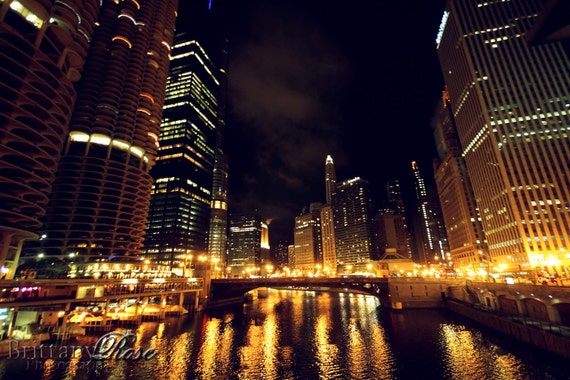 Chicago Burning with Lights, Fine Art Photographic Print - 8x12