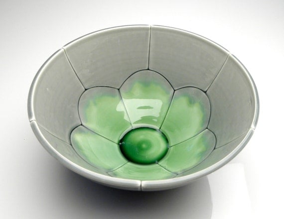Discounted Large Tortoise Serving Bowl Green and Grey