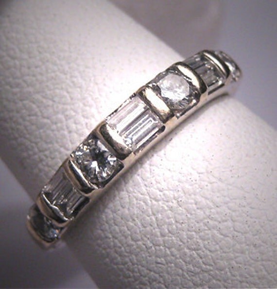 ON HOLD Antique Diamond Wedding Band Ring Vintage Art Deco 50s