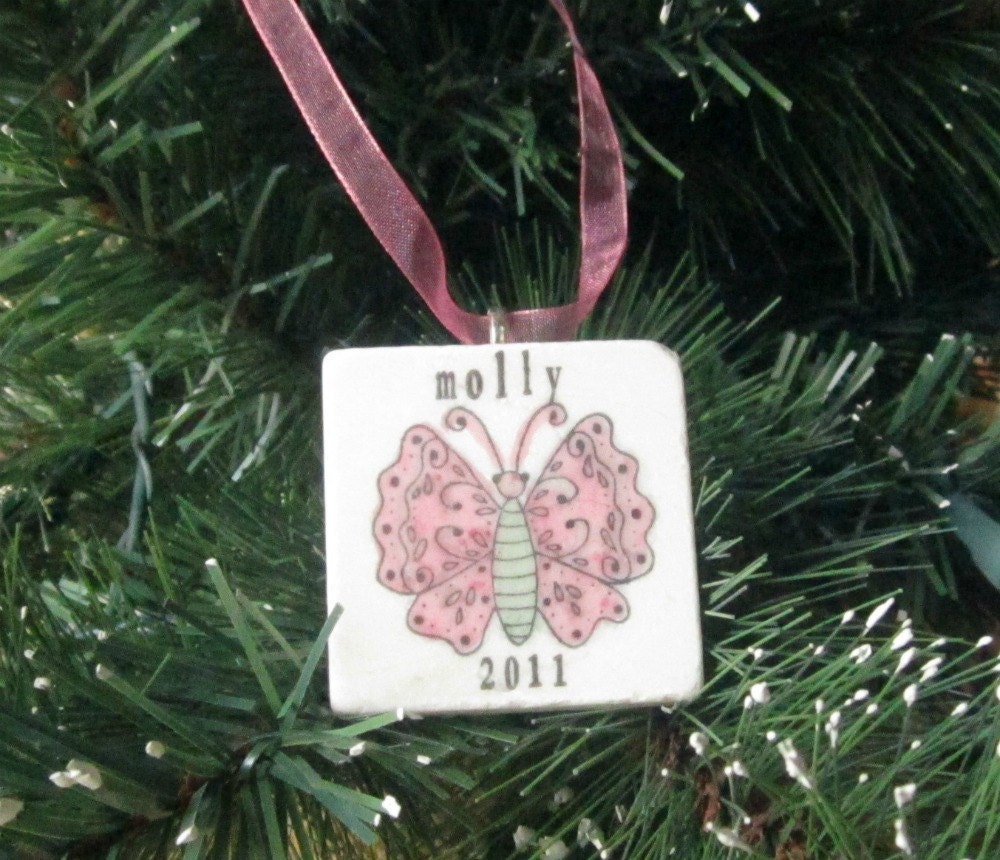 Personalized Butterfly Ornament including Gift Box