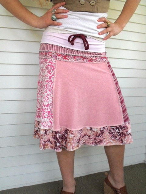 CUSTOM Make Request for JOY,final payment,  Eco short  simple panel  SKIRT , repurposed  jersey, Upcycled Clothing, pink mixby Zasra
