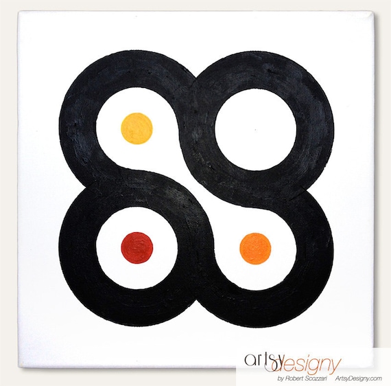 2x2 Circles No1 - Abstract Contemporary Art - Acrylic Painting on Stretched Canvas - 12" x 12"