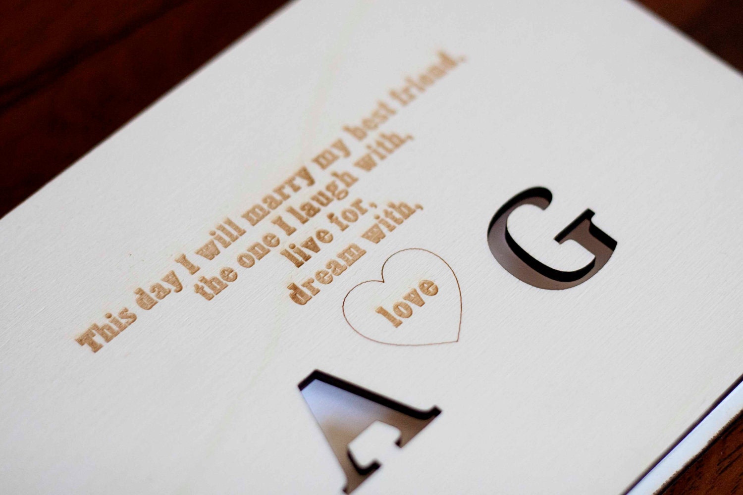 Custom Wedding Guest Book Wood