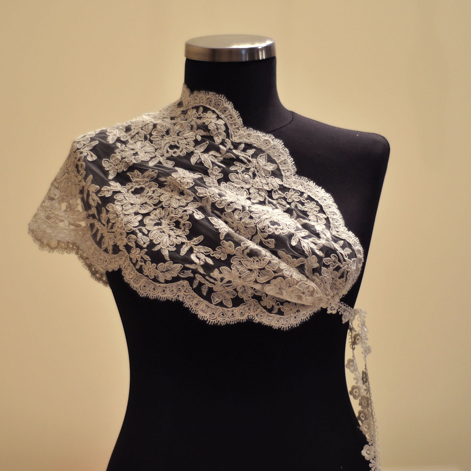 French Lace Ivory Bridal Butterfly Shrug From trendyknitting