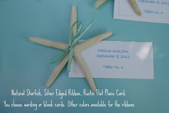 Set of 100 Beach Themed Wedding Place Cards Natural Starfish w Flat Place 