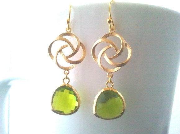 Pinwheel with Apple Green Earrings - Summer Earrings