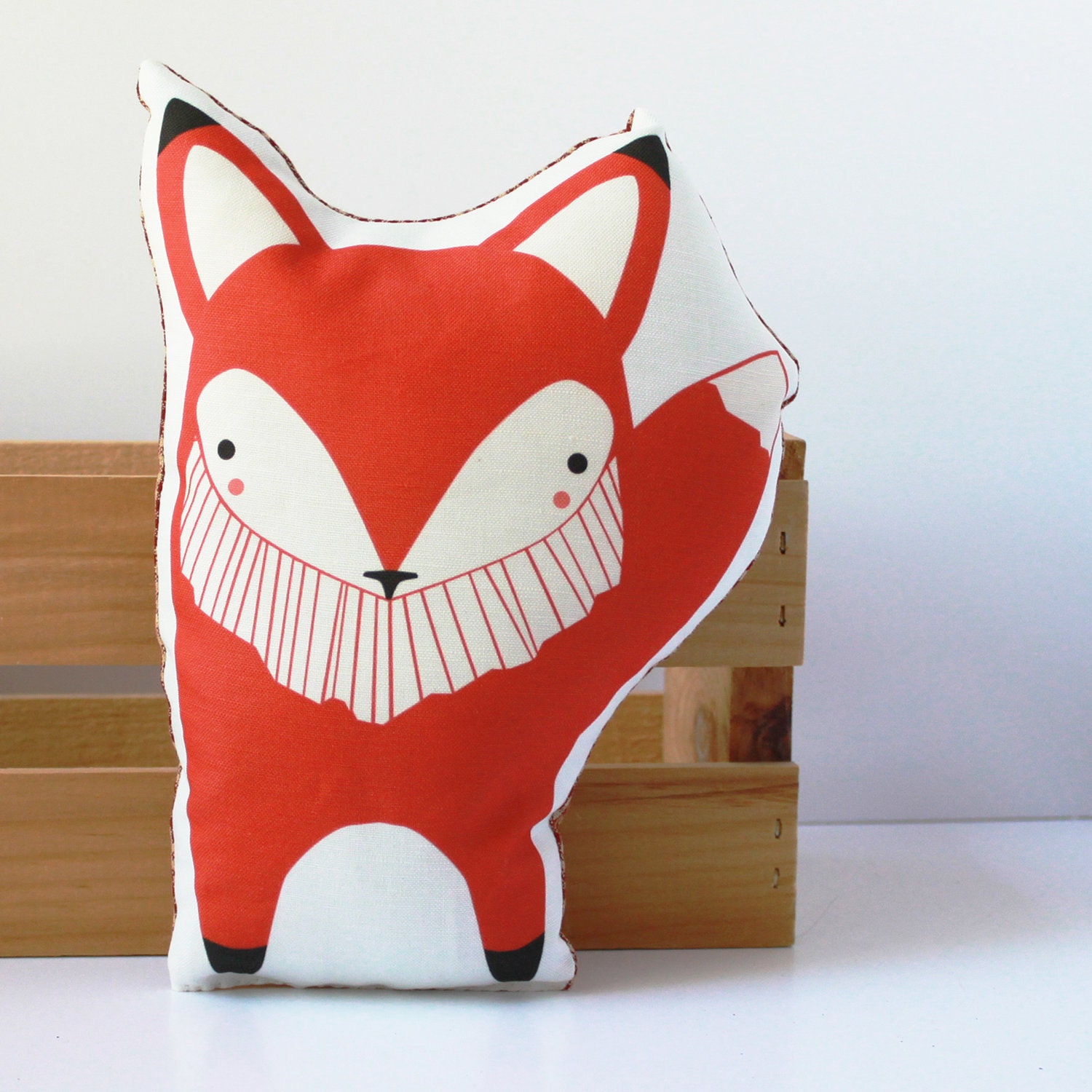 Plush Fox Pillow in Orange MADE TO ORDER